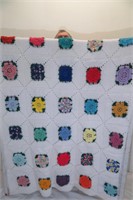 Beautiful King Sz Crochet Rosette Bedspread VGC