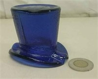 Cobalt Blue Glass Top Hat Lowell Hand Cream