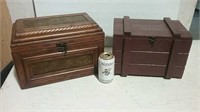 Two Wooden Storage Boxes As Shown