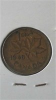 1948 Canada 1 Cent " A Point To Denticle"