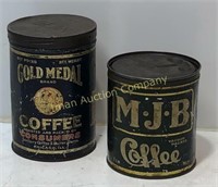 M.J.B. & Gold Medal Coffee Tins