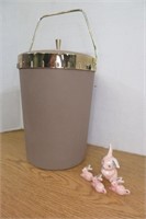 MCM Cal Dak Ice Bucket & Vintage Ceramic Bunnies