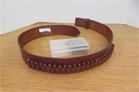 Leather Ammo Belt 46.5" l & Partial  Reload Ammo