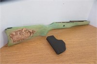 Hand Burned Mini 14 Gun Stock w Leather Holster