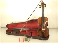Vintage Violin In Case with Bow and Accessories.