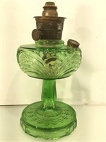 Vintage Aladdin Nu Type Green Glass and  Brass