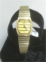 Seiko Ladies Gold-Tone Bracelet Watch w/ Safety