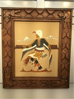Genuine Navajo Sandpainting Titled Eagle Dancer
