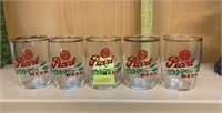 Five Pearl beer glasses