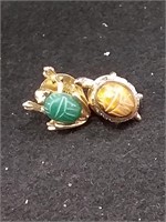 Turtle and frog pendant