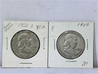 Silver Franklin 1950-1952 Liberty Half Dollars