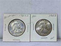 Silver Franklin 1962-1963 Liberty Half Dollars