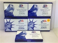 2005-2006 United States Mint Proof Sets in boxes