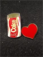 Coca-Cola in heart pendant