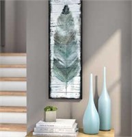 12"x36" Stained Feather' - Wrapped Canvas Print