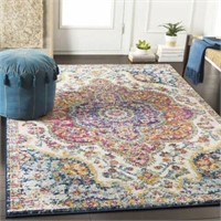 5'3"x7'3" Ramiro Oriental Grey/blue/beige/pink