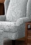Damask Printed  Wingback Chair Slipcover