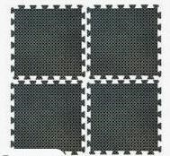 Dk Gry Square 4 Piece Floor Mat Set X2