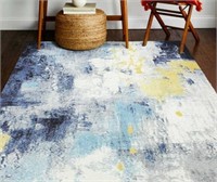 3'6"x5'6" Irsay Abstract Ivory/blue Area Rug