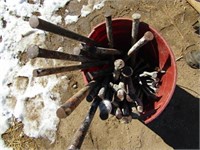 Bucket Of Cement Stakes 18" and 25" long, About 30
