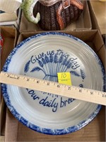 GIVE THANKS POTTERY PIE PLATE