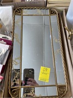 MIRRORED TRAY W/ BRASS TRIM