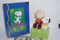 Charlie Brown & Snoopy Bank & Picture Frame