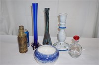 6 Pieces Decorative Glassware & Pottery