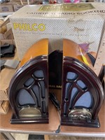 PHILCO CATHEDRAL RADIO BOOKENDS (NOT TESTED) NEW