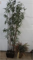 7' Bamboo Tree & other Artificial Planter