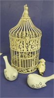 Metal Decorartive Bird Cage & Decorative Birds