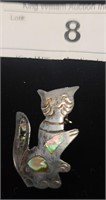 STERLING SILVER CAT PIN