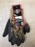 Camo Gloves w/hand Grip Features-Large New