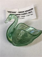 Vintage Green Uranium Open Swam Candy Nut Salt Dis