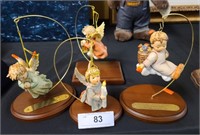 4 HUMMEL ORNAMENTS WITH HANGERS