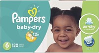 120 Diapers Size 6 - Pampers Baby Dry Disposable