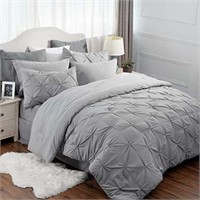 BEDSURE Comforter Set, QUEEN, PINCH PLEAT