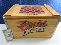 Coors Light Checkers Wooden Crated