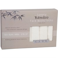 Luxury Bamboo Facial Washcloths, Set of 6, White