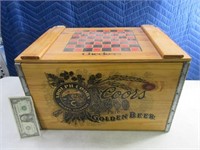 Coors Golden Beer Checkers Wooden Crate Box