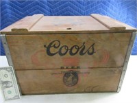 Coors Banquet Beer Vtg Wooden Crate Metal Hardware