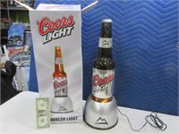 CoorsLight "Bubbler Light" Tabletop Light EXC