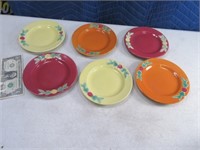 Early 6pc Coors Pottery 6" Saucers EXC