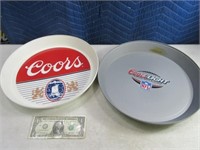 lot(2) Poly Coors Themed Beer Trays