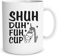 Shuh Duh Fuh Cup Coffee Mug (White, 15oz)