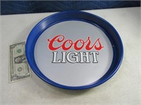 Coors Light Blue/Silver Metal Beer Tray