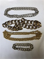 Jewelry-36" Gold Tone Chain, 28" Silver Tone Chain