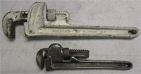 10" Aluminum Rigid Pipe Wrench & 8" Pipe Wrench