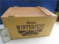 Wooden COORS Winterfest Crate Box w/ Lid