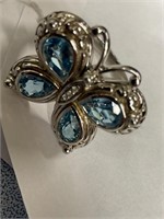 Butterfly Blue Gems Ring 925